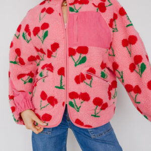 Cherry Sherpa Jacket for Wholesale | Customizable Cozy Outerwear for Retail Lines