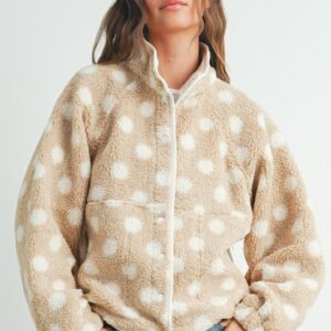 Polka Dot Sherpa Jacket for Wholesale | Custom Printed Outerwear with Fast Turnaround