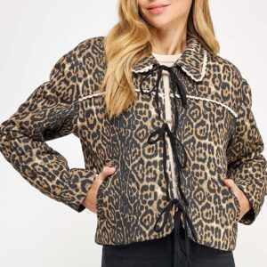 Wholesale Quilted Padded Leopard Twill Jacket – Custom Bulk Production