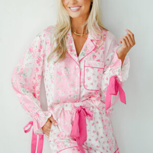 Wholesale Summer Floral Satin PJ Short Sets